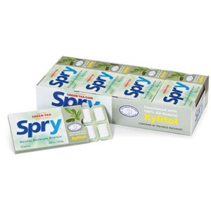 Guma de mestecat SPRY, 20 de folii a cate 10 tablete, ceai verde